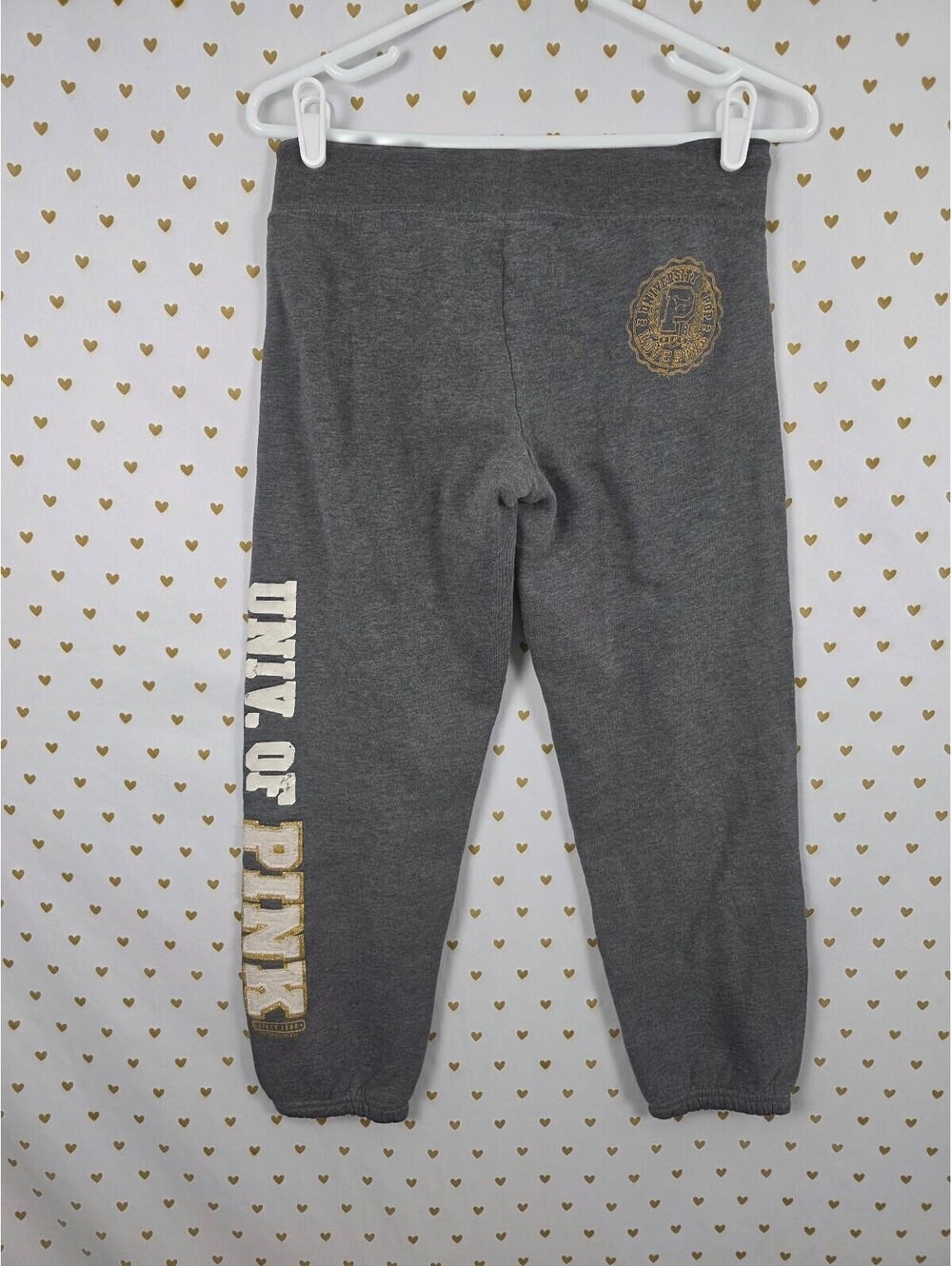 Victorias Secret PINK Vintage University Sweats XS Joggers Sweatpants Grey